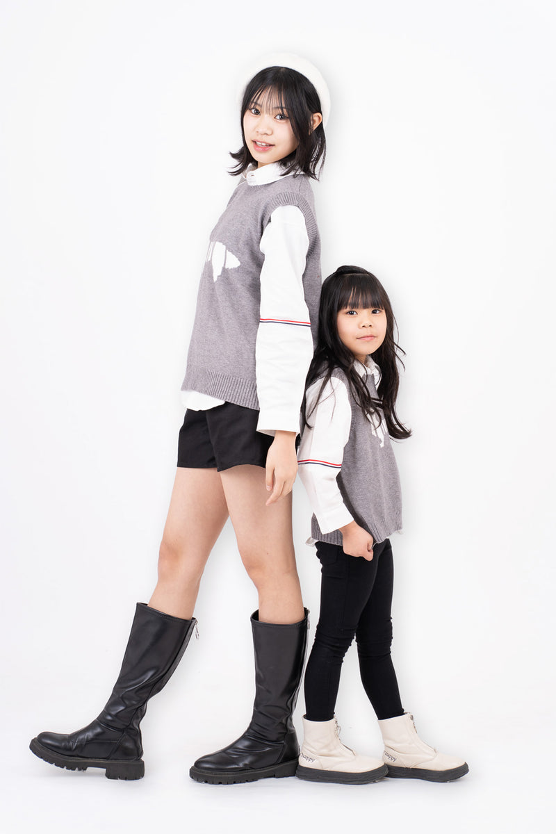 ストライプダックスフンドのニットベスト 【モデル着用商品】@aina_0024
