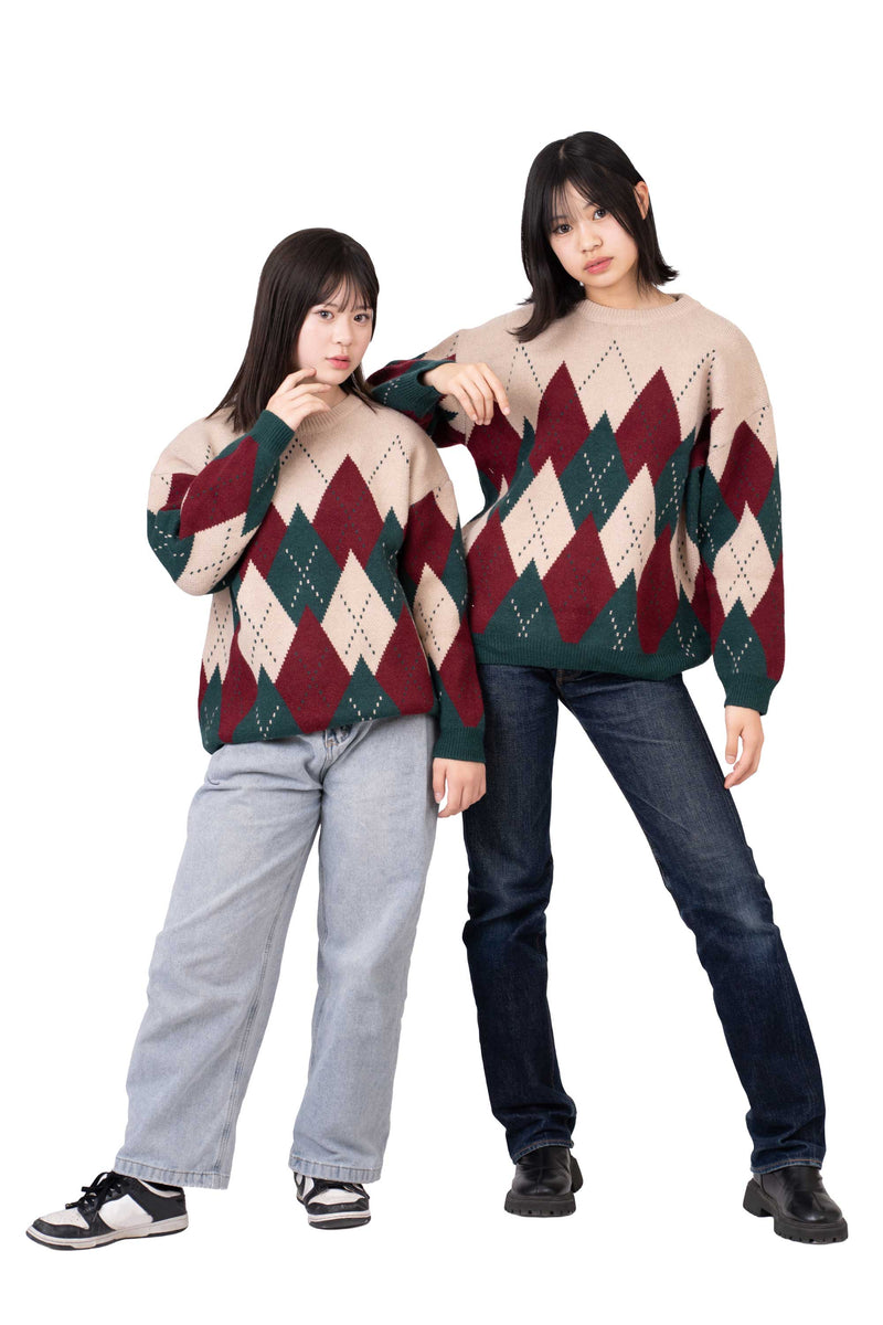 クラシックアーガイル柄ニット【モデル着用商品】@aina_0024 @_miusummer_