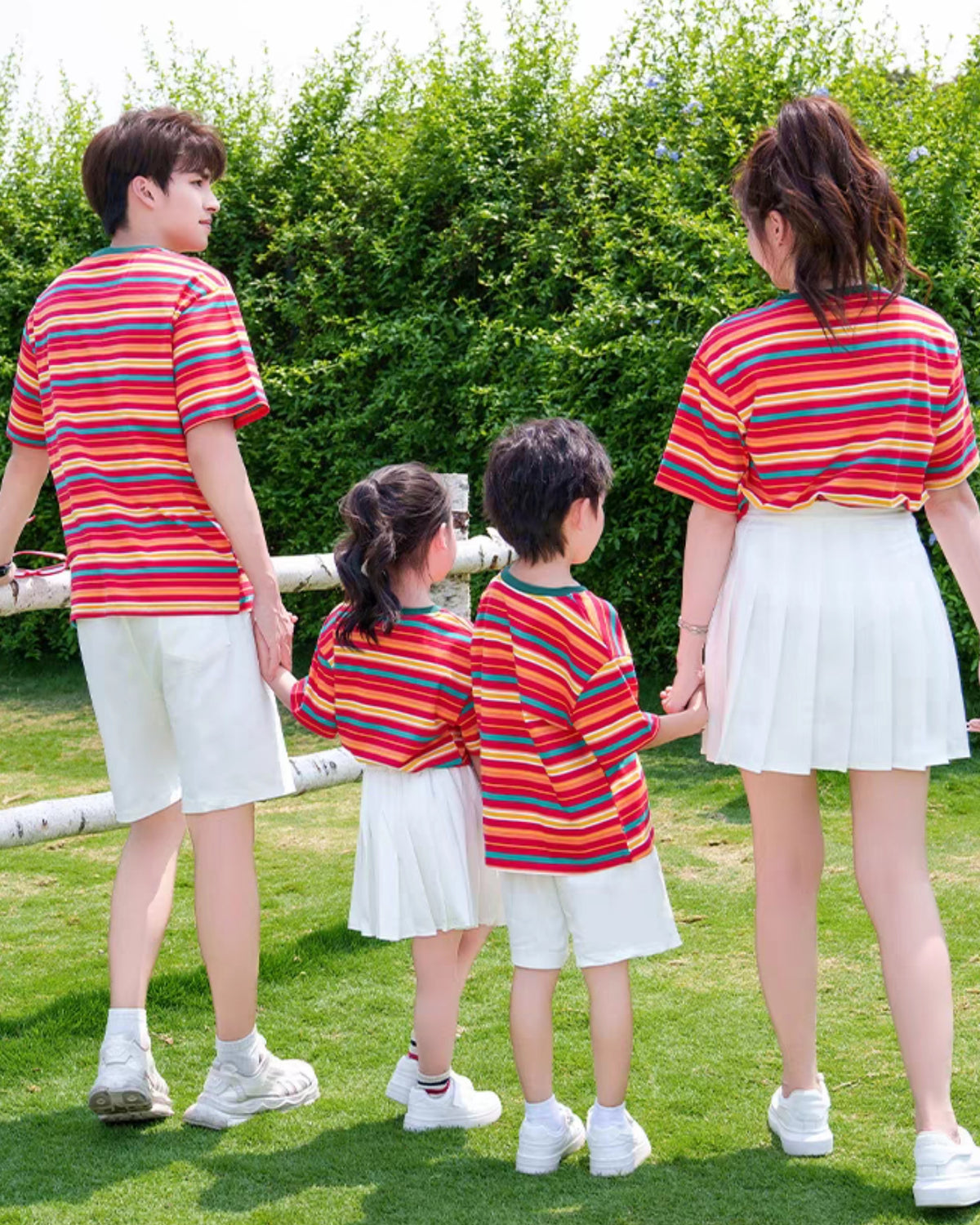 ビタミンカラーのマルチボーダーTシャツ/KIDS