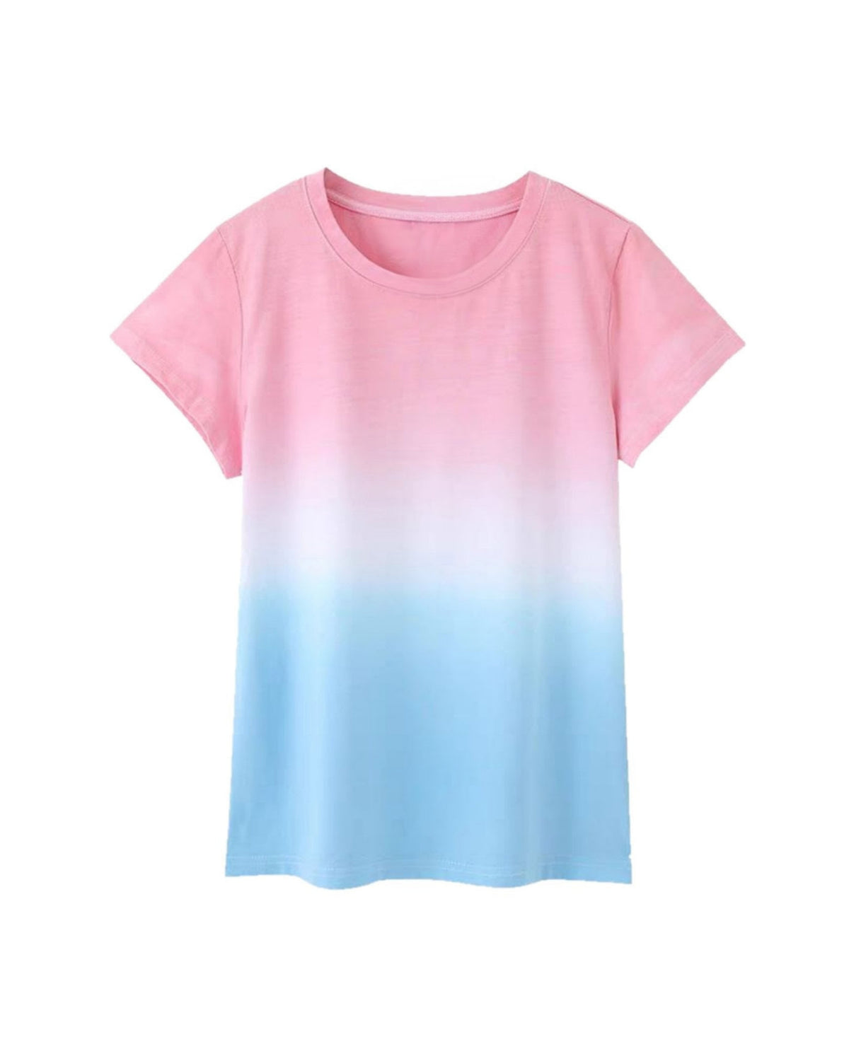 ピンクとブルーのグラデーションTシャツ