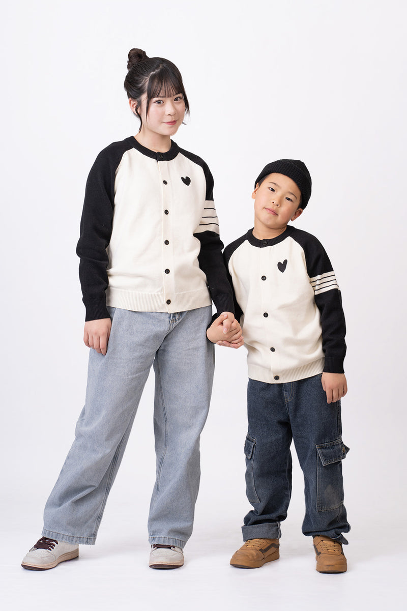 ハートのラグランリンクニット(BLACK) 【モデル着用商品】@_miusummer_