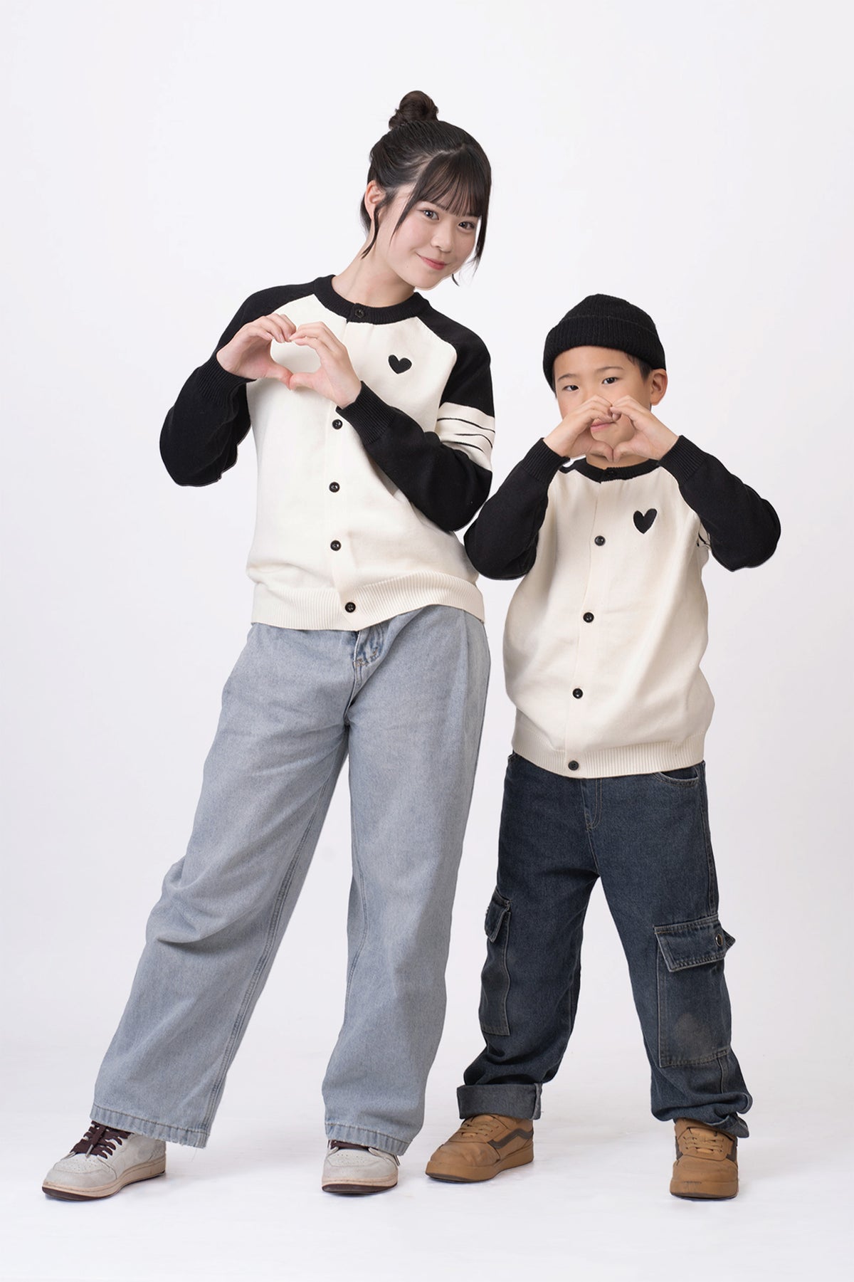 ハートのラグランリンクニット(BLACK) 【モデル着用商品】@_miusummer_