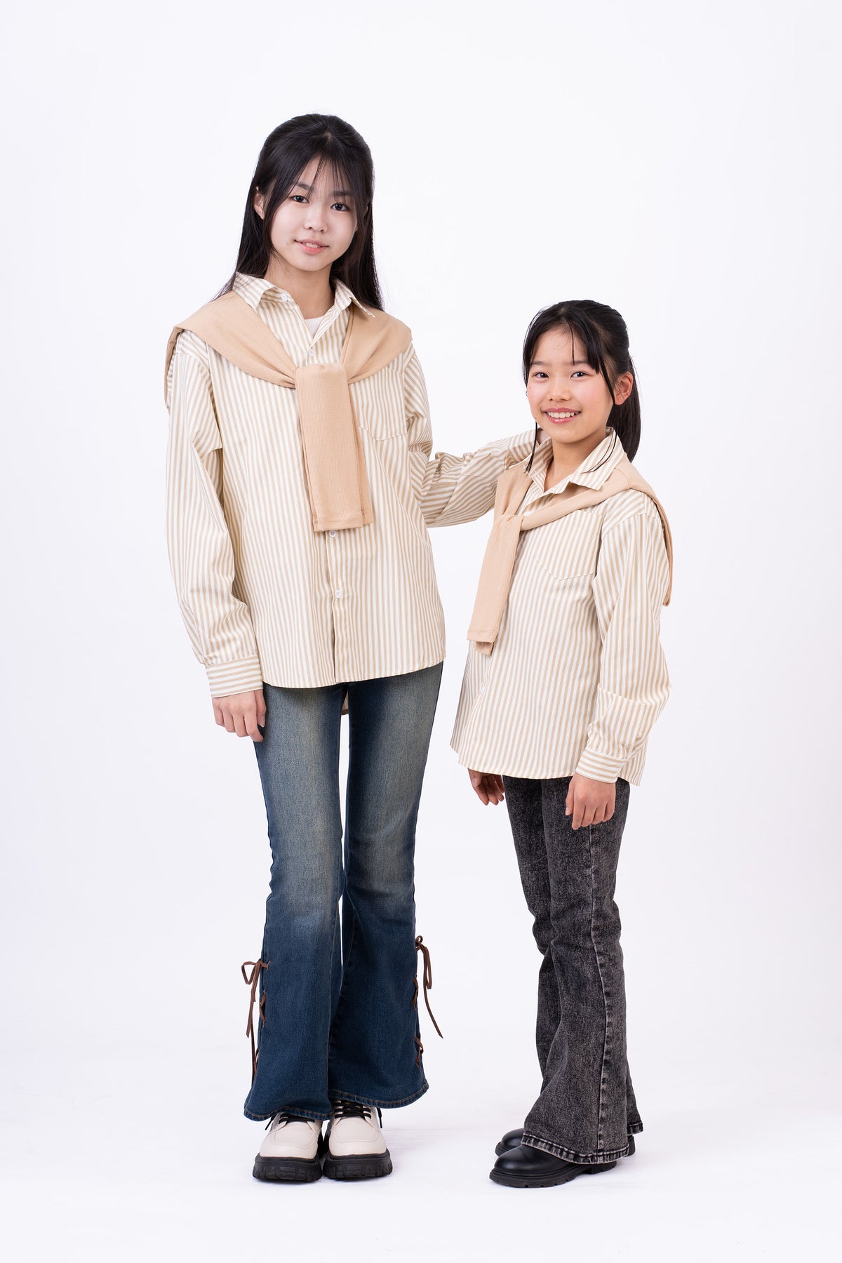 肩かけニット風がアクセントのリンクシャツ 【モデル着用商品】@irohas310 @momonmon0928