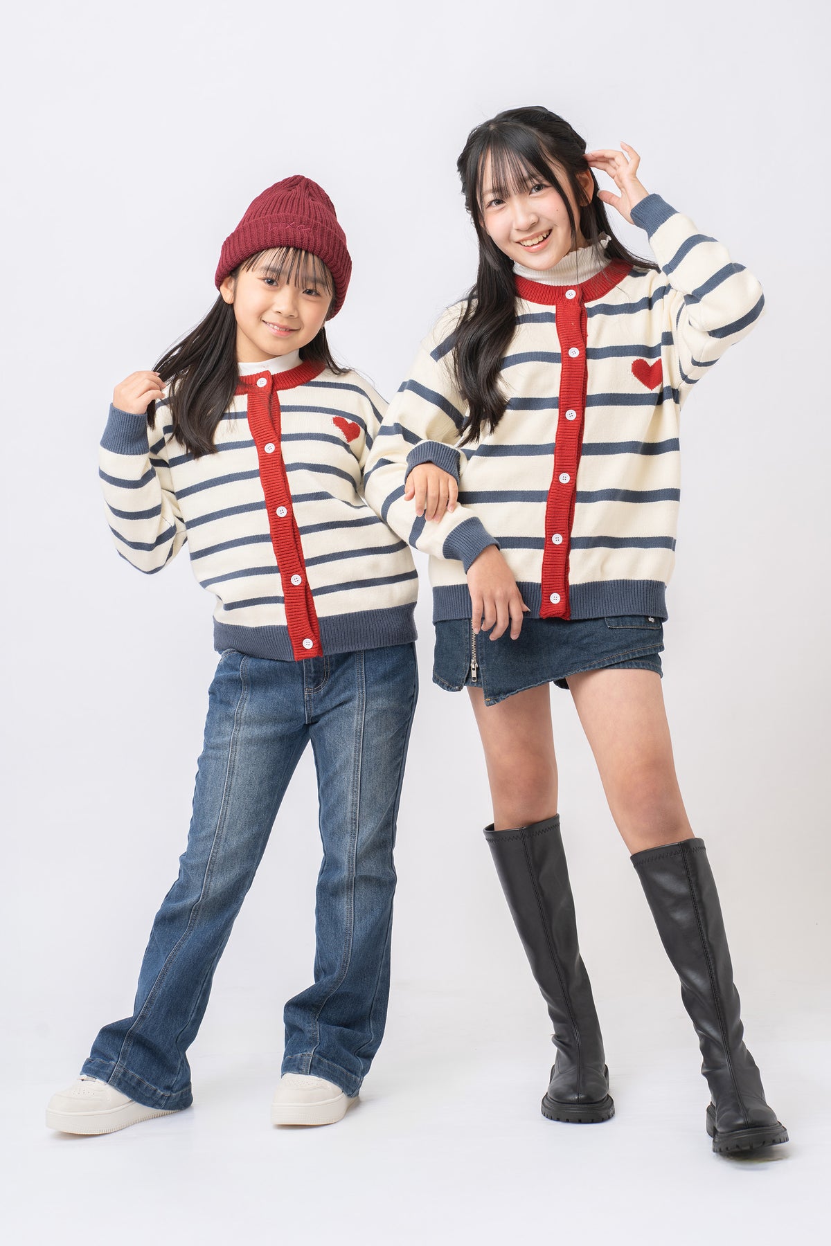 ニュアンスボーダーとハートのリンクニット 【モデル着用商品】@ino.momo.ha @momoha.8.ha