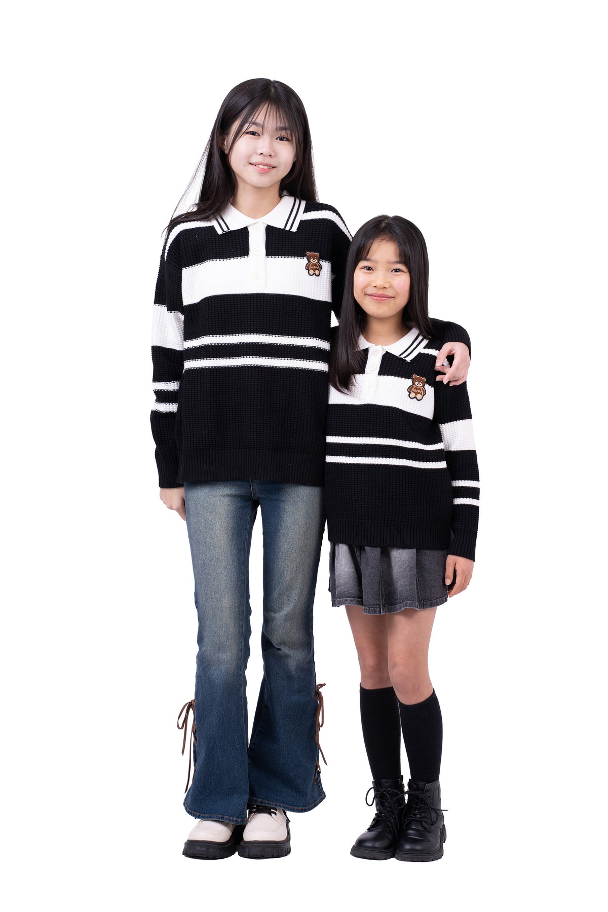 モノトーンボーダーのニットポロ 【モデル着用商品】@irohas310 @momonmon0928