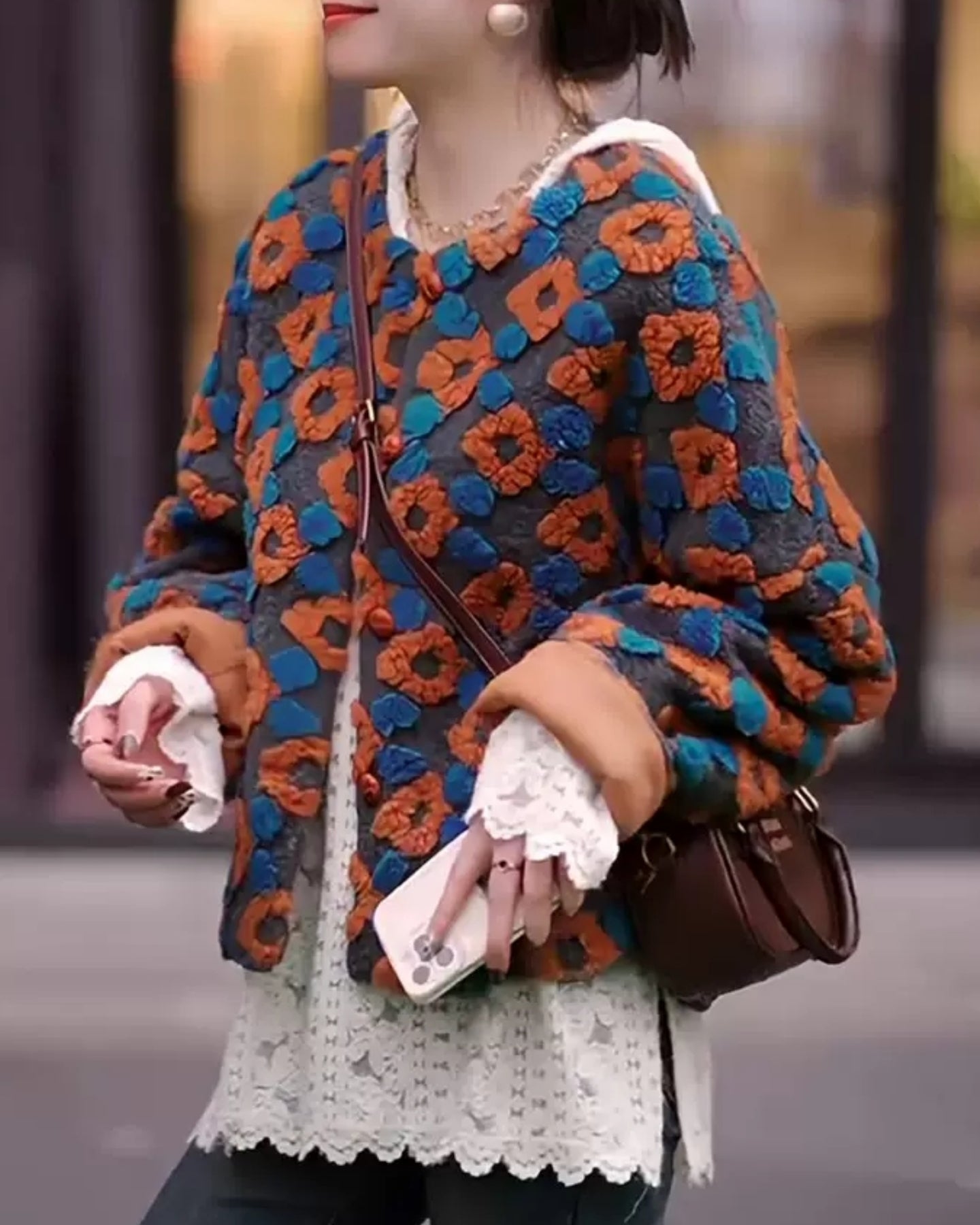 透かし編みフーディートップス – Lanaferie