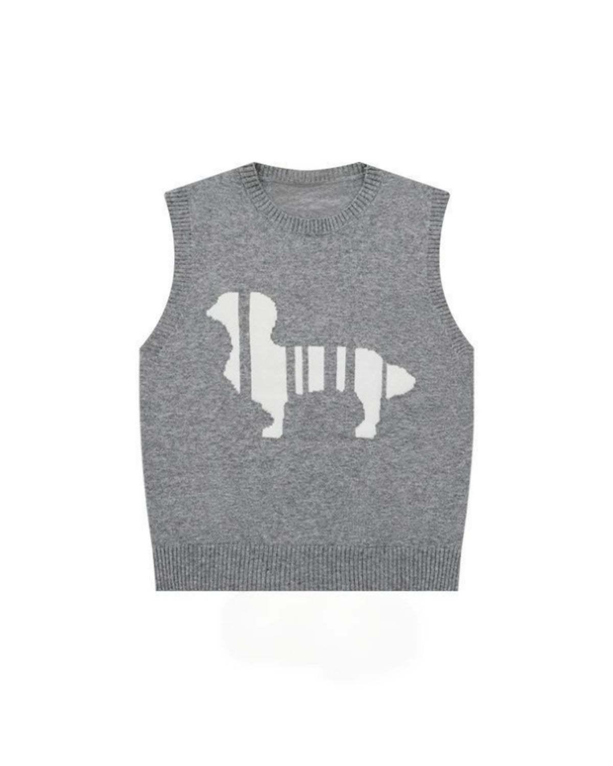 ストライプダックスフンドのニットベスト