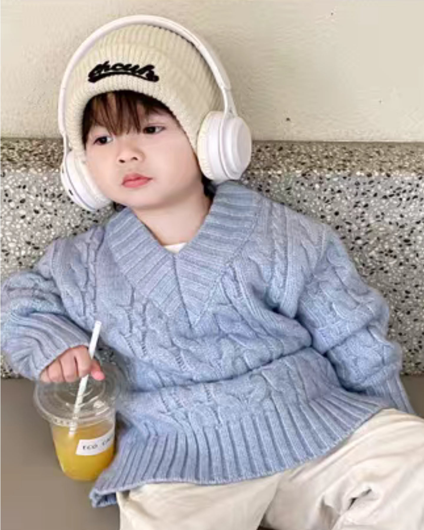 スカイブルーのケーブルニット – Lanaferie