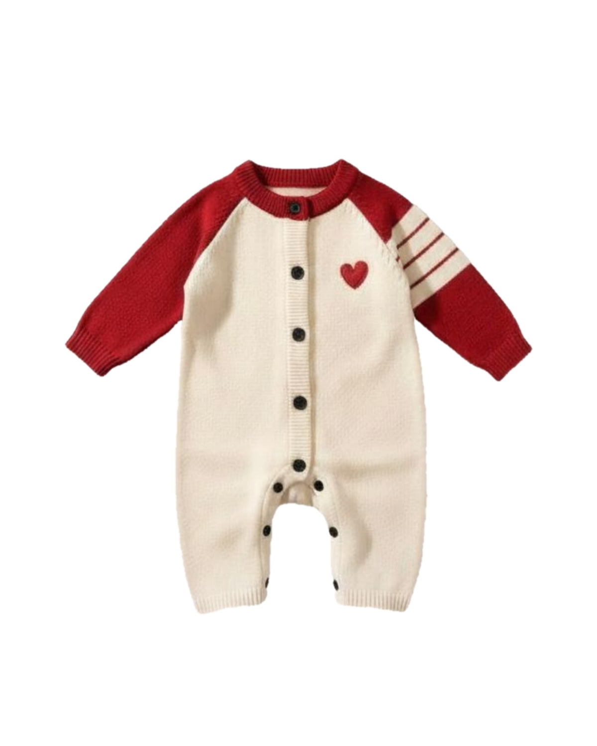 ハートのラグランリンクニット/BABY (RED)