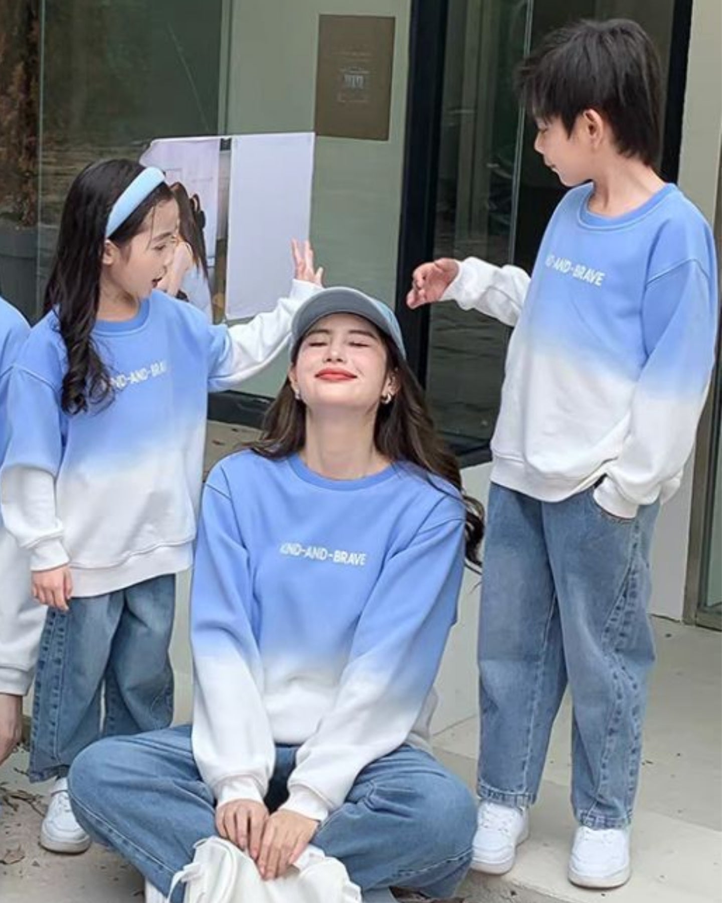 空色グラデーションスウェット – Lanaferie