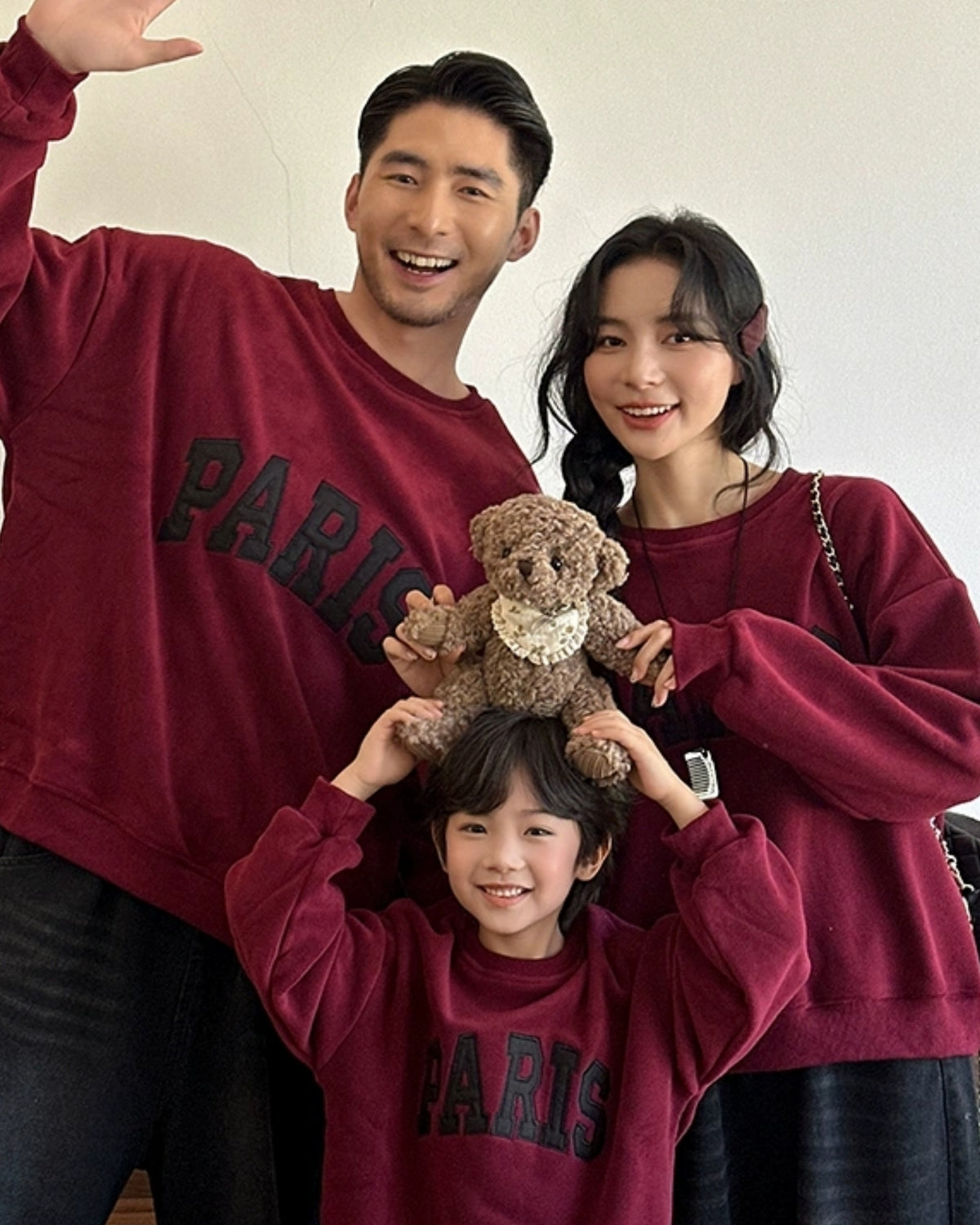 パリシック刺繍ロゴフリーススウェット(RED)